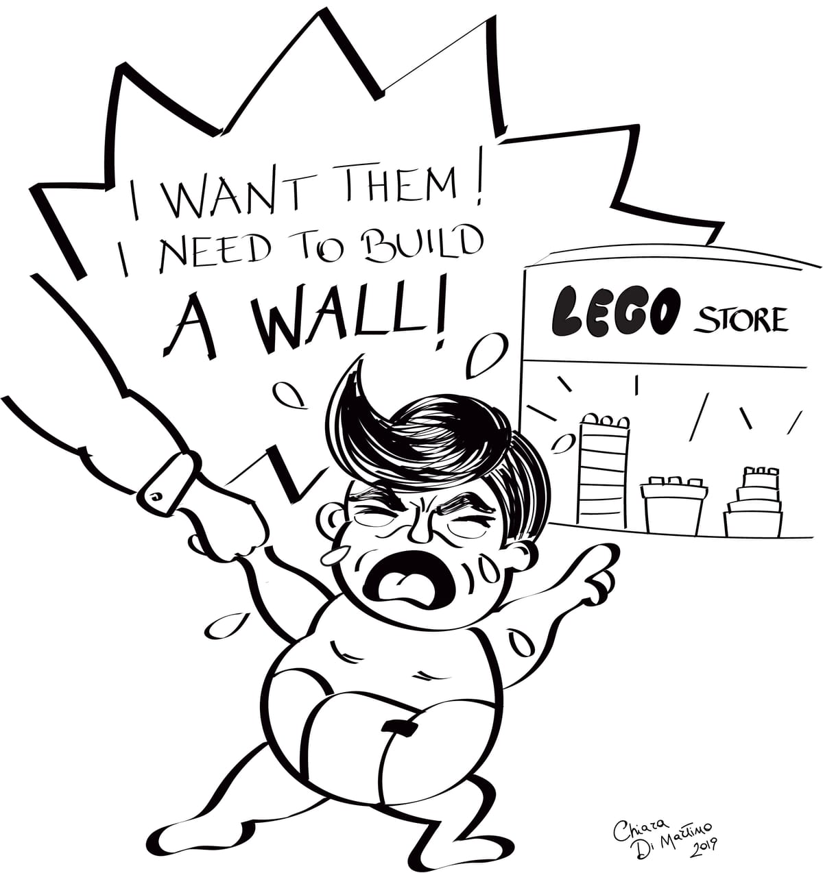 Trump pinned against the wall