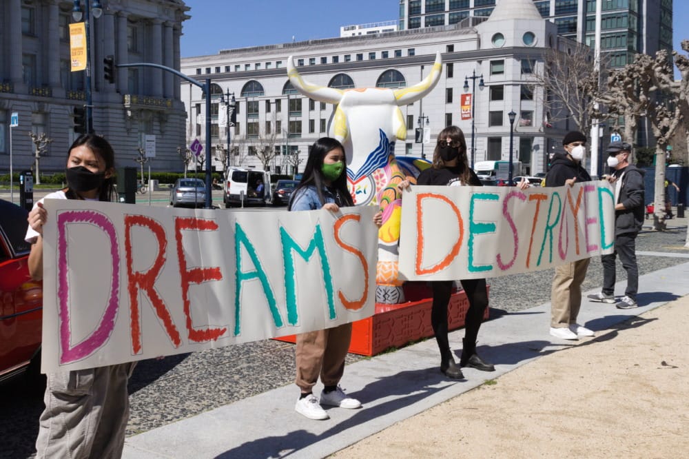 Local Union Members Rally at City Hall Protesting Estimated 60% Faculty Cuts