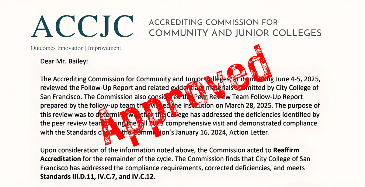 CCSF Secures Full Accreditation Through 2030