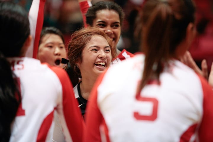 Rams volleyball team wins home game