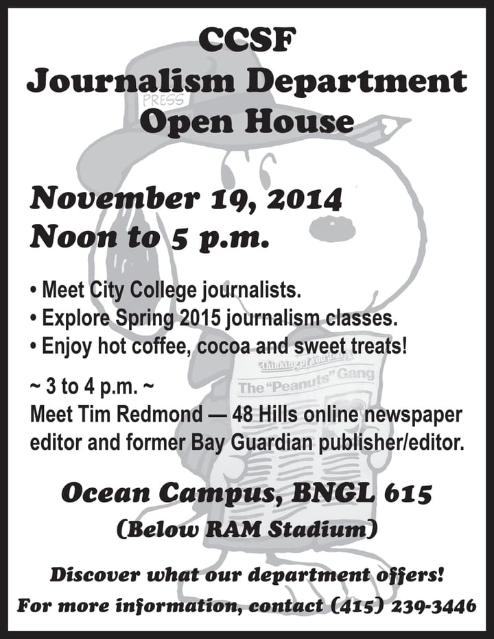 Journalism Department Open House Wednesday Nov. 19