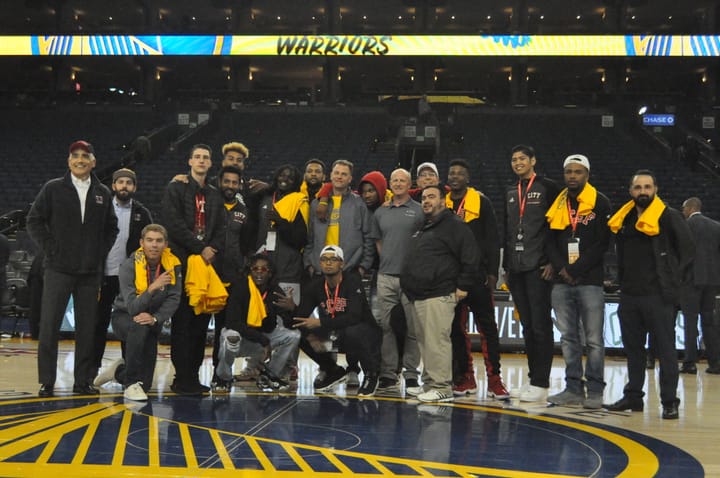 Warriors honor Rams during NBA playoff game
