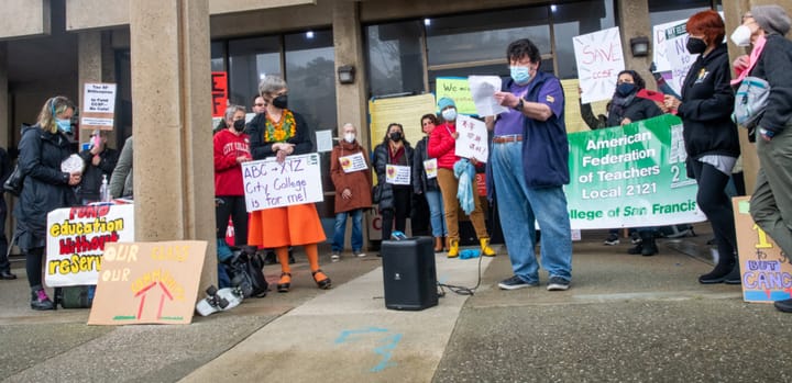Faculty, Staff and Students Protest Layoffs with Day of Action Rally at City College