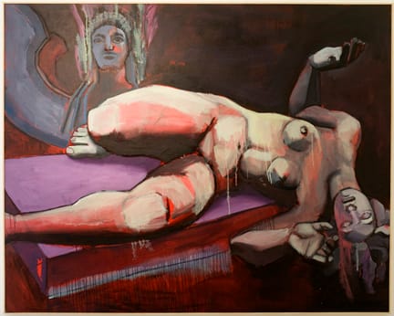 Laura Lannon's oil on canvas painting, "Myth of Strength," is on display in the City College Art Gallery. CHLOE ASHCRAFT / THE GUARDSMAN