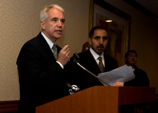 SF Police Chief George Gascón _DSC_4667-web San Francisco Police Chief George Gascón apologizes during a news conference at the Holiday Inn Hotel San Francisco Golden Gateway on April 2 for his previous comments on the Middle Eastern communities. RAMSEY EL-QARE / THE GUARDSMAN
