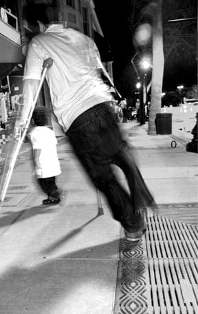 Abdullah and Little Boy Abdullah Althaman 11 and 1do 2 play together in front of the Dish Dash restaraunt during Palestiain Childrens Relief Fund dinner in Sunnyvale, Calif. on April 18, 2008 ROBERT ROMANO / THE GUARDSMAN