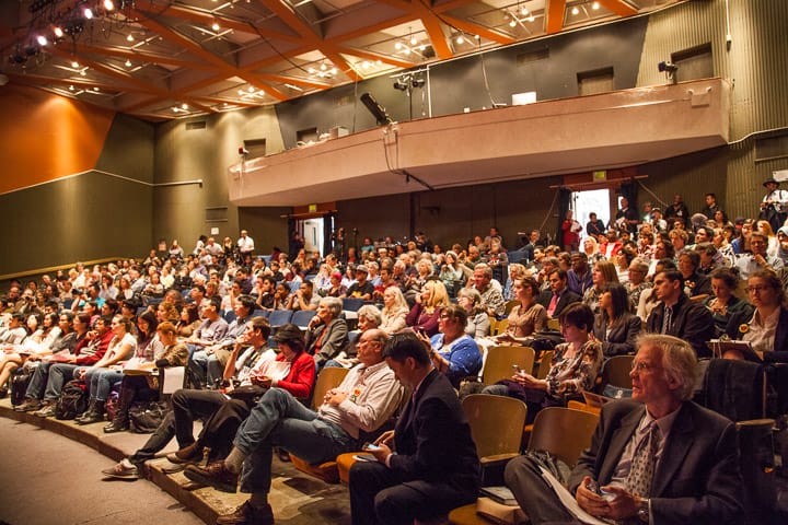 Hundreds of students, faculty, community members and elected officials listen to panelists discuss the Accrediting Commission for Community and Junior Colleges at the Diego Rivera Theater on Ocean campus Nov. 7, 2013. Photo by Juan Pardo/The Guardsman