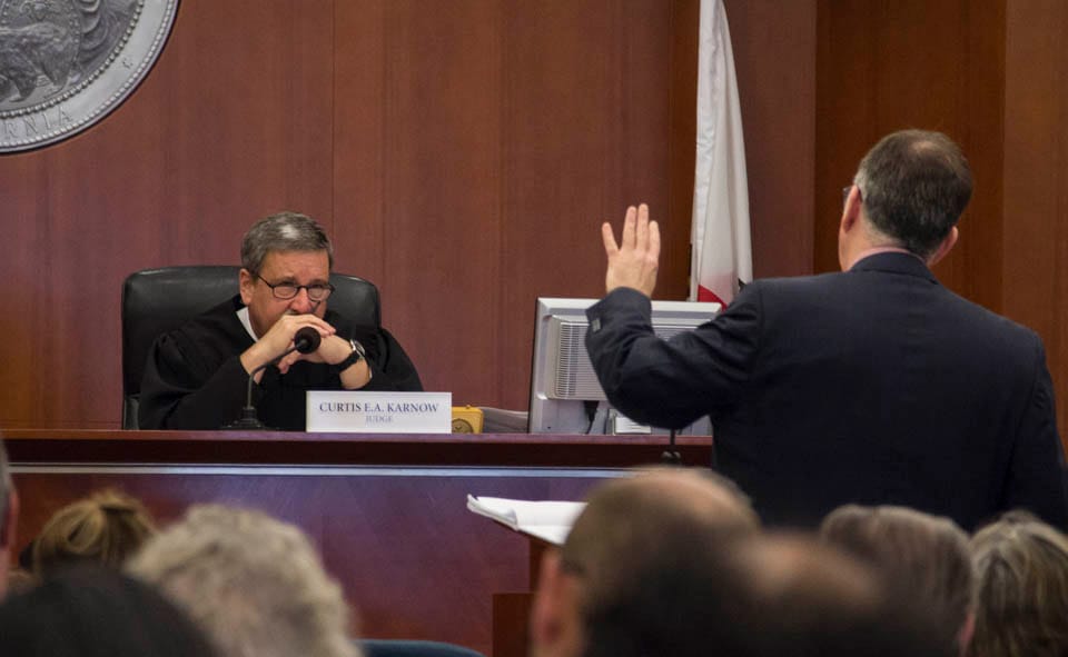 Judge Curtis Karnow listens intensely to testimony during a preliminary hearing on Sept. 10 regarding a lawsuit that challenges the ACCJC's decision to revoke City College's accreditation. (Photo by Khaled Sayed)