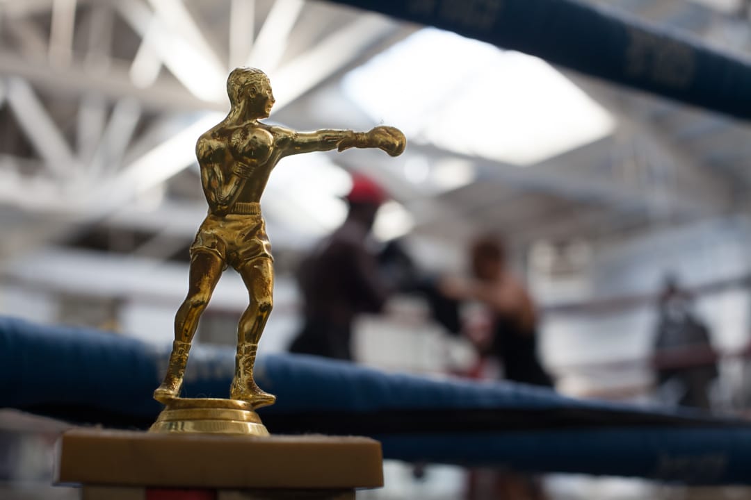 Paris Alexander trains Justin Malachi at Fight and Fitness on Wednesday, Sept. 3 at 123 S Van Ness Avenue. (Photo by Nathaniel Y. Downes)