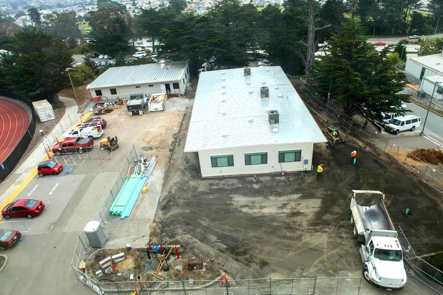 The new Child Development Center under construction on the former grounds of the Chancellor’s office on June 17, 2016. The estimated completion date for the project is August 11, 2016 (Photo by Cassie Ordonio/The Guardsman)