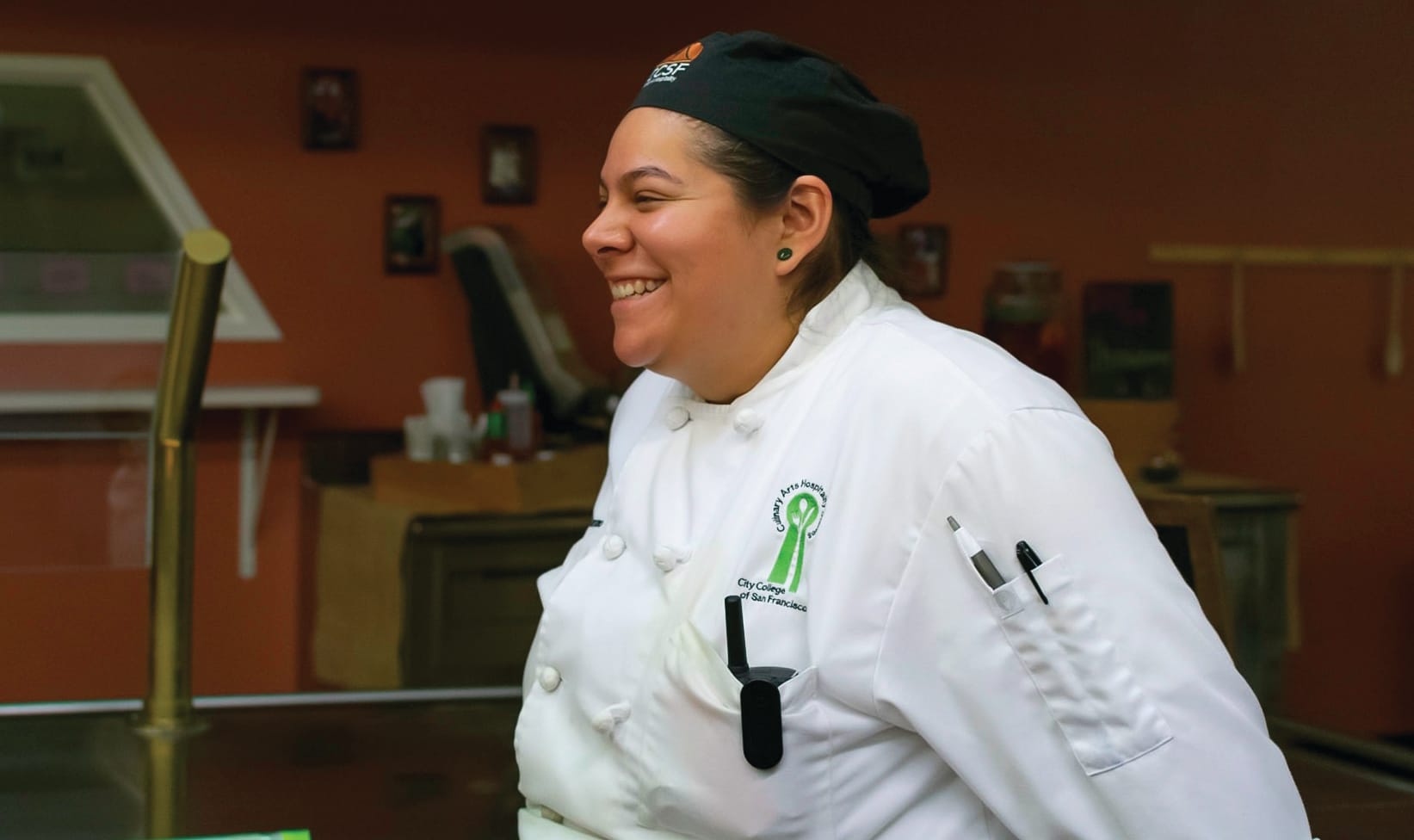 Rosiland Barrior chats with her fellow cooks on the days productivity on September 6, 2018.